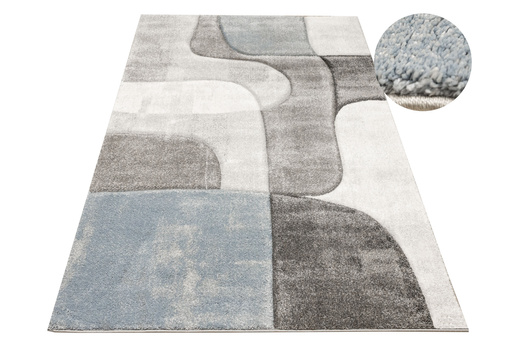 Dywan Kandy N381A l.grey/blue Szary Niebieski Fryz
