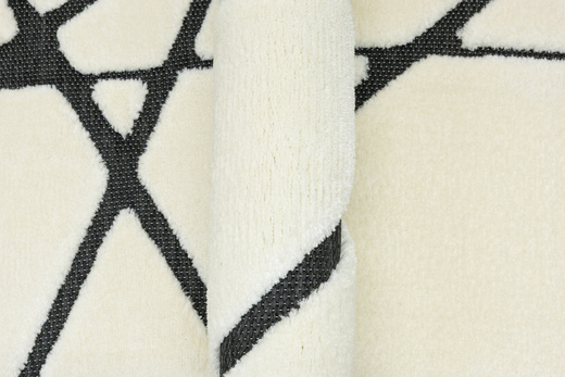 Dywan Shaggy Lula Soft IM85A Black/Bone Trójkąty Krem Czarny