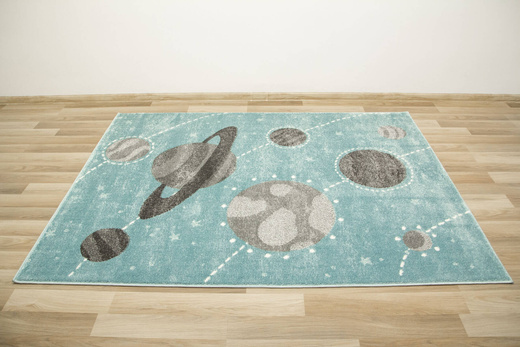 Dywan Lima F495A blue/l.grey Pastelowy Niebieski Szary Planety