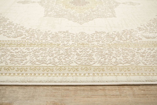 Lśniący Dywan Allora Plus F344A Cream/Cream Krem Beż Ornament