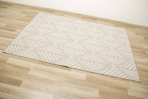 Dywan Dwustronny Sznurkowy Brussels 205647/10610 linen Jasny Beż Krem Listki Outdoor