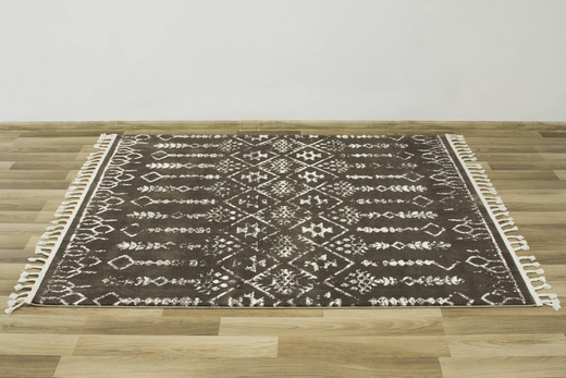 Dywan Karof 2619A brown/white 23 Brązowy Krem Etno