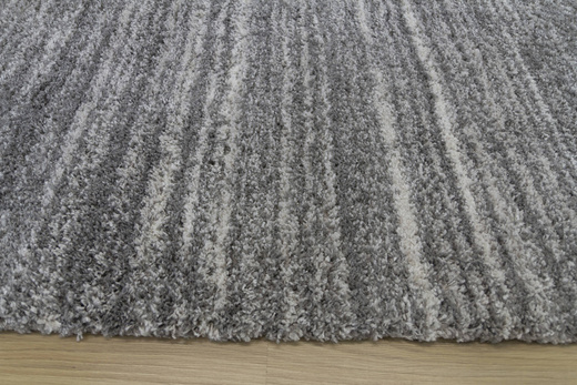 Puszysty Dywan Pulpy Shaggy A534B d.grey/cream Szary Kremowy Paski