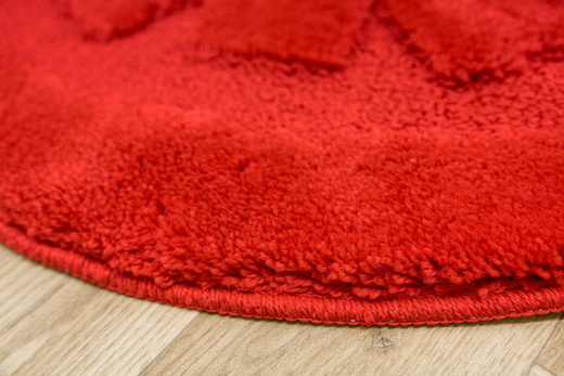Dywanik Okrągły Łazienkowy Antypoślizgowy Ocean Czerwony