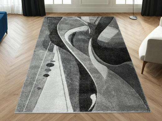 Dywan Kandy N402A m.grey/antraci Fale Abstrakcja Szary Grafit Fryz