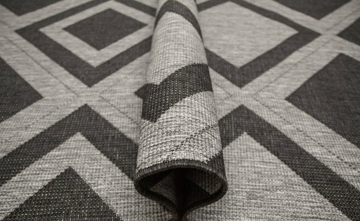 Dywan Dwustronny Sznurkowy Brussels 205386/11010 n.silver Antracyt Szary Romby Outdoor