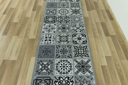Antypoślizgowy Chodnik Patchwork Szary szerokość 67 cm