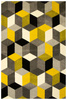 Dywan Sumatra szary żółty E219 grey/yellow Szary Żółty Krem Romby Cubes