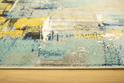 Chodnik Victoria 7657A l.grey/grey Abstrakcyjny Niebieski Żółty Szary szerokość 80 cm