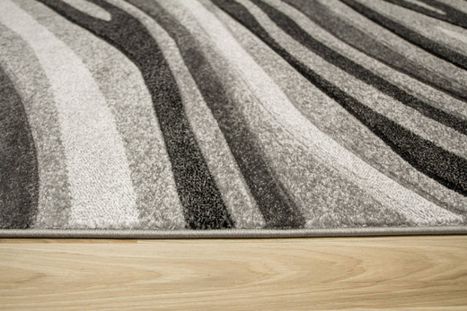 Dywan Amelia C012B grey/black Szary Czarny Fale