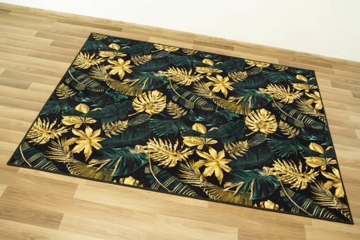 Dywan w Liście Palmy Monstera Gold Green