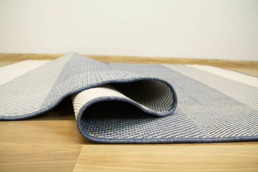 Dywan Dwustronny Sznurkowy Brussels 205248/10310 Ocean Niebieski Krem Pasy Outdoor