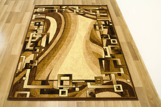 Dywan GOLD 355/12 Fale Geometria Brąz Beż