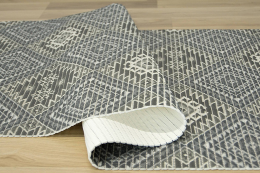 Mata Łazienkowa Softy-tex 827 patchwork romby aztec szary szerokosć 65 cm
