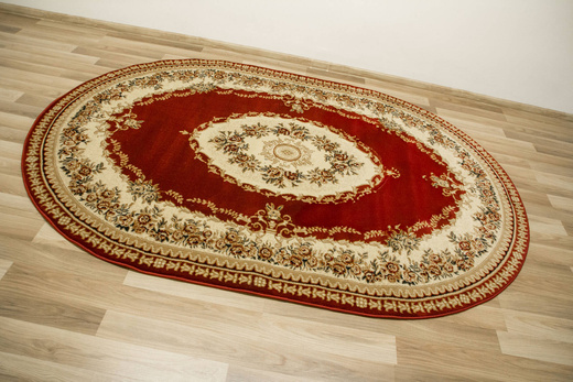 Owalny Dywan Super Rose 1898A red/cream Ornament Kwiatowy Czerwień Krem