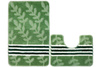 Komplet 2-częściowy Łazienkowy Natel Green Zielony Listki Paski