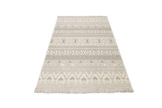 Wełniany Dywan Tempo Natural-F Poncho Jasny Szary Etno