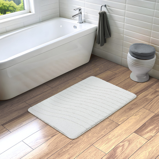 Dywanik Łazienkowy Antypoślizgowy Sara White Biały Fale