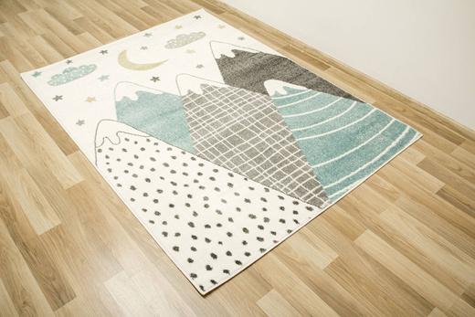 Dywan Dziecięcy Lima G761A cream/blue Góry Krem Turkus