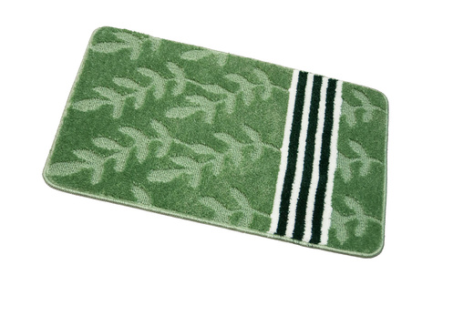 Komplet 3-częściowy Łazienkowy Natel Green Zielony Listki Paski