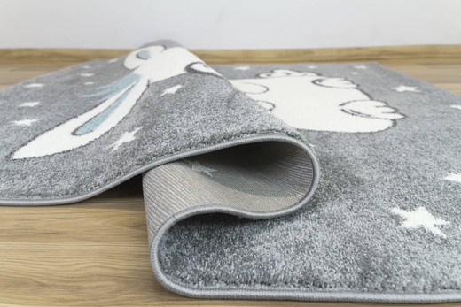 Dywan Dziecięcy Lima 9377C l.grey/blue Szary Krem Króliczek w Okularach