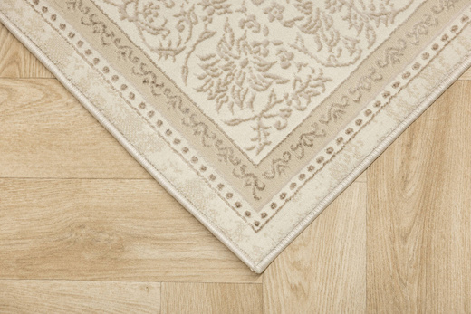 Lśniący Dywan Allora Plus F344A Ceam/Silver Krem Srebrny Kaszmir Ornament