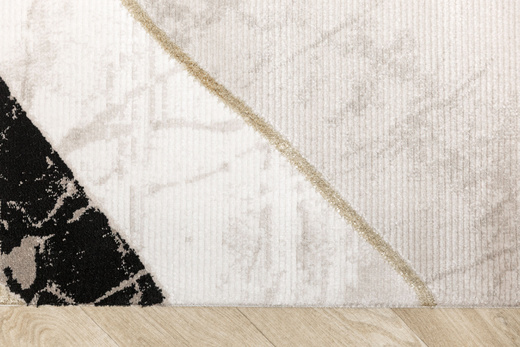 Dywan Kashmir KR205S Black/Vizon Marmur Czarny Złoty