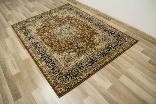 Dywan Super Rose 3544A brown/black Ornament Brąz Beż Czerń