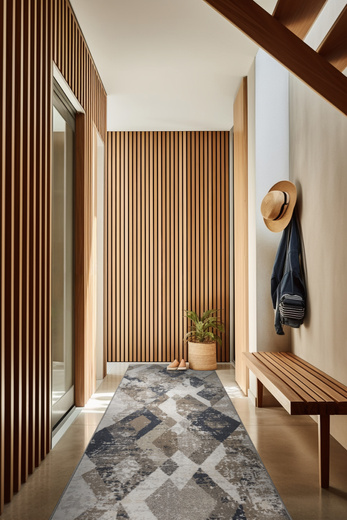 Chodnik Aqua Modena 04 Beż Szary Romby szerokość 67 cm