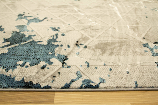 Lśniący Dywan Allora Plus B919A l.grey/blue Marmur Trójkąty Szary Turkus