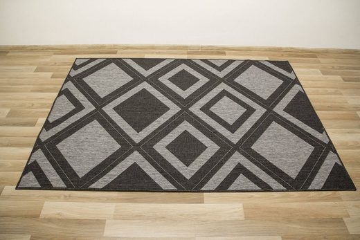 Dywan Dwustronny Sznurkowy Brussels 205386/11010 n.silver Antracyt Szary Romby Outdoor