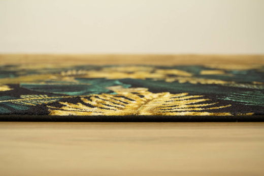 Chodnik Monstera gold/green Złoto Butelkowa Zieleń szerokość 150 cm