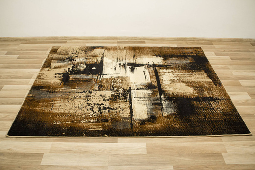 Dywan Super Rose 7657A Black/Beige Brąz Beż Czarny Tynk Abstrakcja