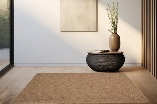 Wykładzina Pętelkowa Genewa 91 Brąz Beż Melanż Gruby Splot Prążki szerokość 4 m