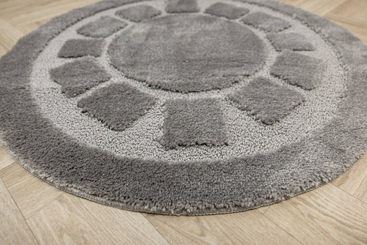 Dywanik Okrągły Łazienkowy Antypoślizgowy Ocean Szary