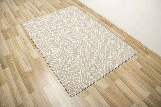 Dywan Dwustronny Sznurkowy Brussels 205647/10610 linen Jasny Beż Krem Listki Outdoor