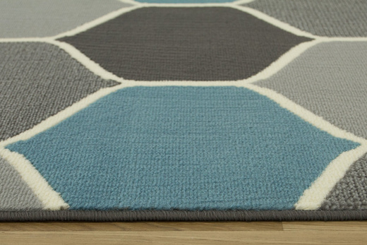 Dywan LUNA 503833/95812 grey/bl koniczyna niebiesko-szara