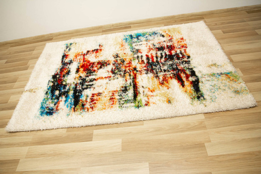 Dywan Shaggy Puffy P643 Beige/Yellow Abstrakcja