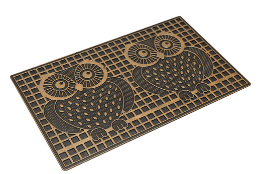 Wycieraczka gumowa kolor M45 antypoślizgowa złota czarna sowy