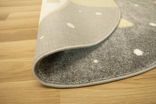 Okrągły Dywan Lima E177A l.grey/yellow Lisek Żółty Szary