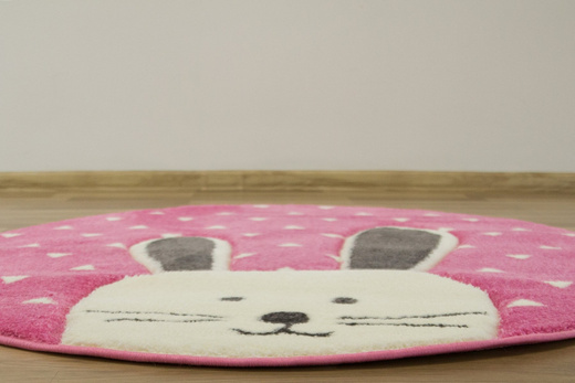Okrągły Dywan Pastel Kids 52RVR Róż Zajączek