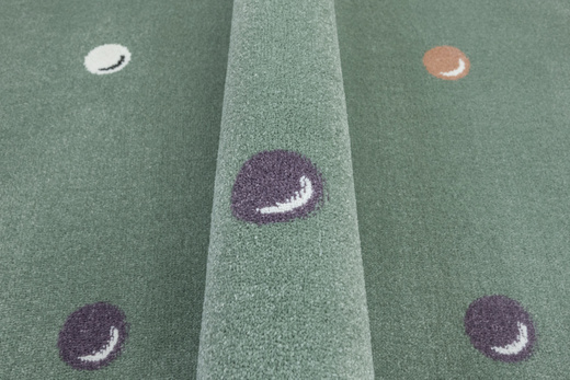 Dywan Dziecięcy C275b green/cream Zieleń Kropki Bańki