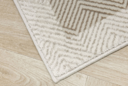 Lśniący Dywan Allora Plus D893A cream/d.beige Krem Złoty Jodełka Ramka