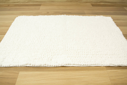 Antypoślizgowy Dywanik Łazienkowy Shiny Chenille Biały 503362