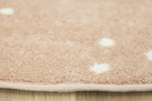 Okrągły Dywan Lima C884A rose/cream Różowy Szary Szop Pracz Listki