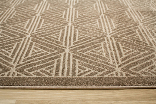 Dywan Teno F0336 Brown Geometria Trójkąty Brąz Beż