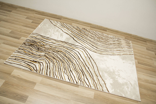 Dywan Elisa PF152 Brown Złoty Brąz Linie