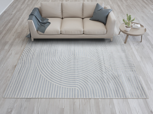 Dywan Nantes NT130G Grey/Grey Szary Pasy Geometria