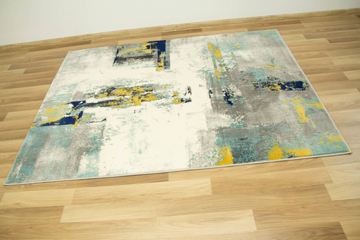 Dywan Victoria 7663A cream/blue Abstrakcyjny Krem Niebieski Żółty