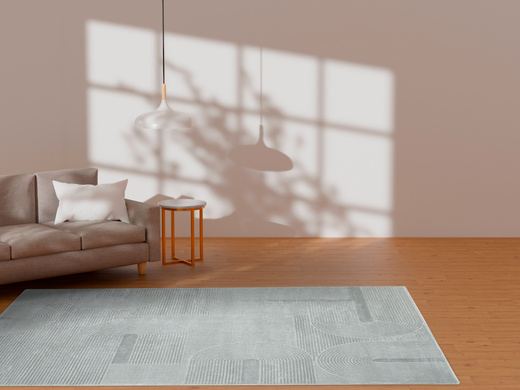 Dywan Misha J087A l.grey/d.grey Szary Półkola Linie